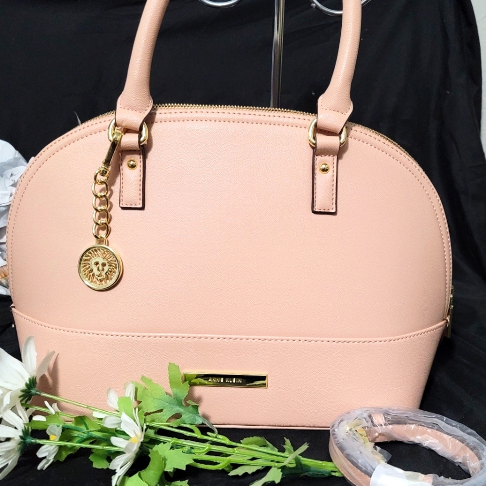 BRAND NEW Anne Klein Mauve Pink Dome Satchel